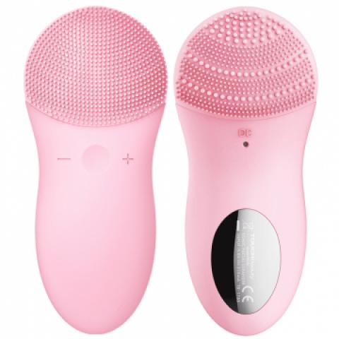 TOUCHBeauty洁面仪洗脸刷洗面仪 硅胶电动洗脸仪 毛孔清洁双面硅胶震动声波美容按摩洗脸器 TB-1788 樱花粉