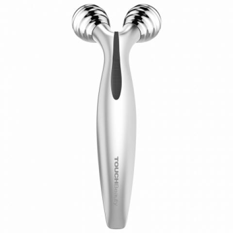 TOUCHBeauty微电流V脸仪黄金棒瘦脸仪 面部美容仪美容按摩器瘦脸神器 滚轮式脸部按摩器紧致小V脸TB-1682 银色