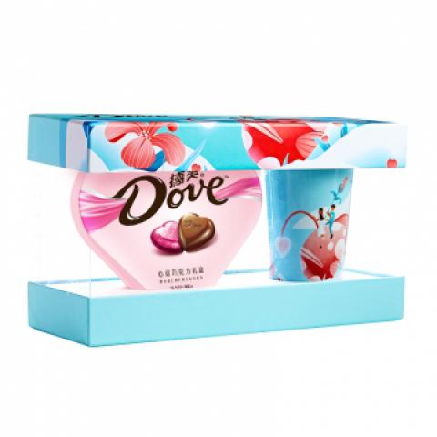德芙 Dove一心一辈子巧克力礼盒 糖果巧克力 教师节 礼物 98g（心语巧克力98g+童话款陶瓷杯）